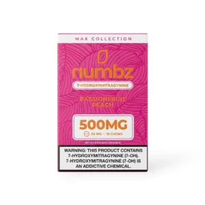 numbz 7- Hydroxymitragynine Chewable Passionfruit Peach 50mg Tablet